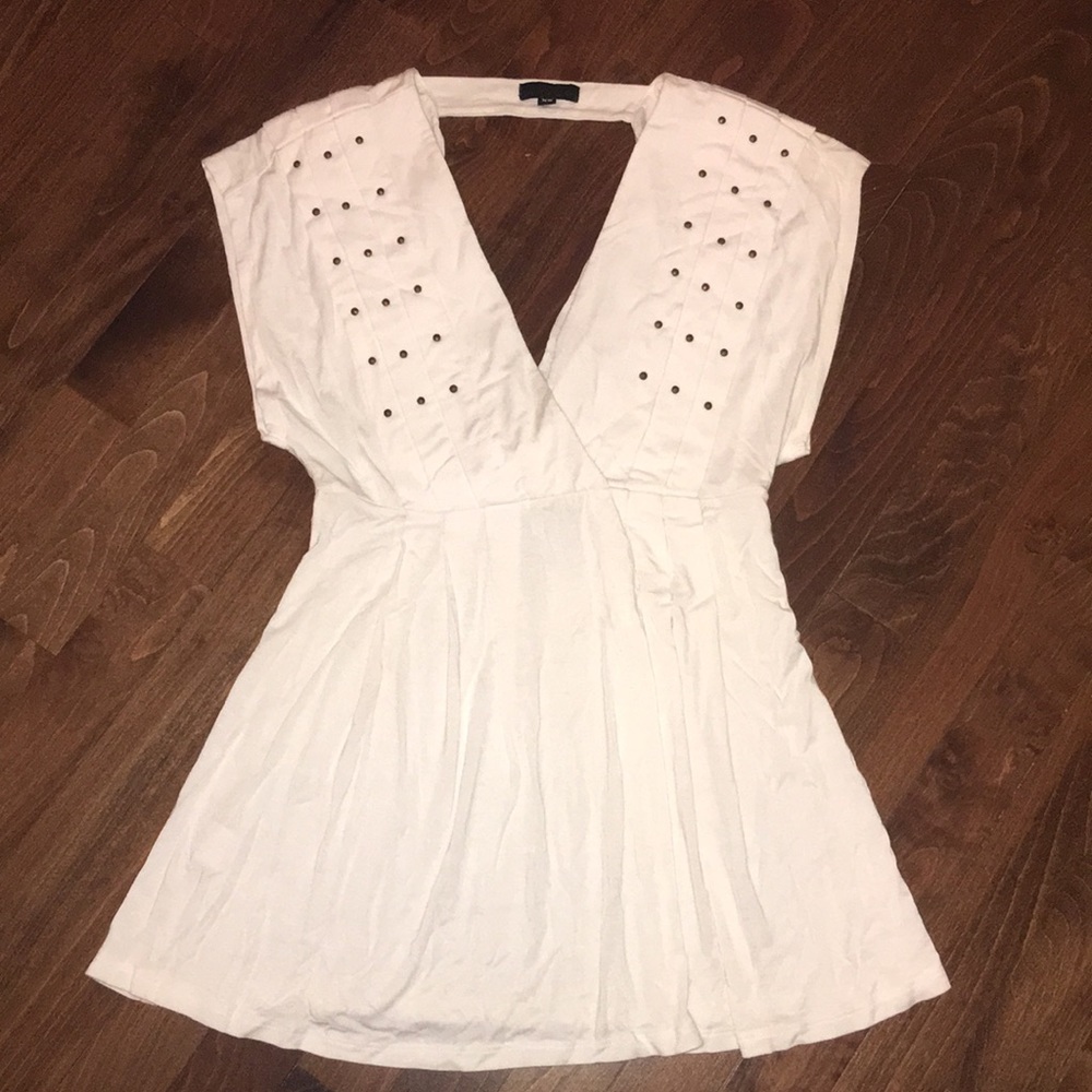 Akiko White Studded Top